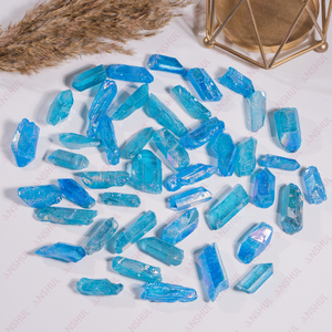 Vente en gros de points de quartz bleu aura écologiques de qualité supérieure, polis à la main, cristal naturel de guérison, décoration Feng Shui pour la maison - Product Image 2