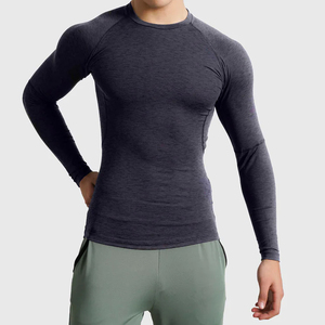 T-shirt de compression à manches longues respirant, antibactérien, à séchage rapide, sans couture, OEM personnalisé, haute qualité, pour hommes, MMA - Product Image 1