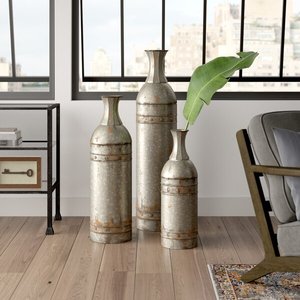 Nueva llegada Vintage Set 3 floreros de hierro diferentes tamaños jarrón de mesa macetas para el hogar ocasión de la boda por Uzair artesanías - Product Image 6