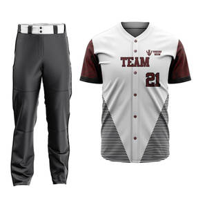 ชุดเบสบอลคุณภาพสูงวัสดุระบายอากาศทนทานโลโก้หน้าทีมออกแบบได้ตามต้องการสำหรับกีฬากลางแจ้ง - Product Image 1