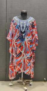 Albornoz Midi Floral de poliéster 100% para mujer, vestido inspirado en Kimono Salwar Kameez, ropa India pakistaní para primavera y verano - Product Image 3