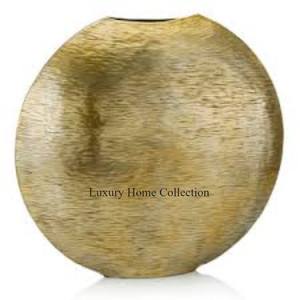 Vase de décoration de maison aspect luxueux de forme ronde Vase de décoration de table et de sol de mariage de couleur dorée OEM et ODM disponibles - Product Image 1