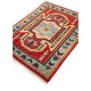 Tapis en laine noués à la main Nuray, motifs abstraits rectangulaires rouge-orange, pour la maison - pour le salon, la chambre à coucher, 9x12 - Pae-1228 - Product Image 2