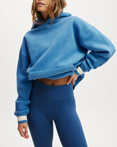 Sudaderas con capucha de color sólido para mujer, informales, para exteriores, a la moda, estilo urbano, de manga larga, personalizadas, en venta. - Product Image 2