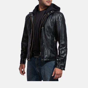 Vestes en cuir de style moto pour hommes, à porter au quotidien, avec poignets ajustables, design professionnel, veste en cuir de motard tendance pour garçons - Product Image 3