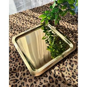 New Arrival Presentation <b>Tray</b> Stainless Steel In <b>Gold</b> Colored <b>Mirror</b> Reflected <b>Tray</b> For Special Dining Decor - Product Image 1