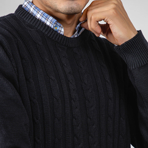 Respirant laine/coton tricoté à la main hiver mince mode Logo pull pour hommes à manches longues tricoté nouveau Design 2026 - Product Image 5