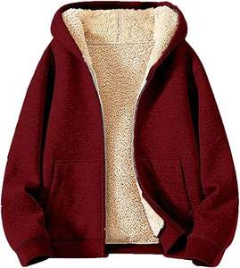 Men's Customizable Black Bomber <b>Jacket</b> with <b>Hood</b> Thick <b>Fleece</b> Windbreaker for Winter Casual Long Length Solid Woven Fabric - Product Image 1