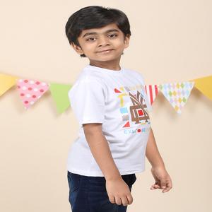 T-shirt Little Gem 100% coton pour garçons à col rond avec différentes méthodes d'impression exportées dans le monde entier - Product Image 5