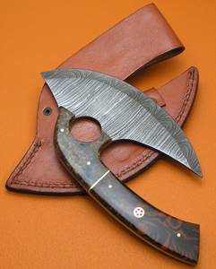 2025 professionnel fait à la main Ulu Pizza Cutter damas lame en acier personnalisable bricolage couteau de cuisine OEM Viking résine industrielle - Product Image 5