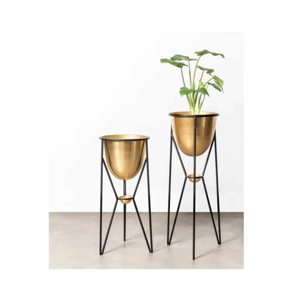 Hot Design Gehamerd Messing Plantenpot Indoor Woonkamer Pot Goud Roestvrij Staal Metalen Planter Bloemenplant