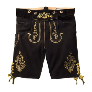 Belle Broderie Bavaroise Lederhosen Court Hommes Conception Personnalisée Bouton Décoration Anti-Rides High Street XS 6XL Disponible - Product Image 4