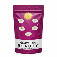 Thé Détox Herbal Éclat de Peau Naturel aux Pétales de Rose et Pissenlits, Marque Blanche OEM, 14 Sachets Pyramidaux pour une Peau Radieuse
