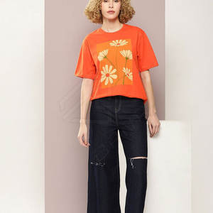 Nueva llegada Unisex 100% algodón Mujer camiseta/mujer Casual pantalones cortos manga camisetas/logotipo personalizado estampado verano Camisetas mujeres - Product Image 2