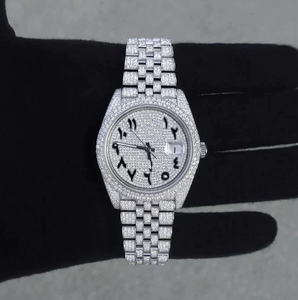 Moissanite Unique Full Bust Down <b>Watch</b> Iced Out Moissanite Diamond <b>Watch</b> for Him - Product Image 1