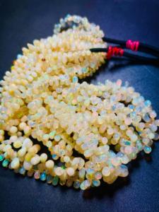 Pierres précieuses d'opale éthiopienne naturelle Welo Variété Lisse Larme Perles en vrac Couleur blanche - Product Image 6