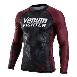 Camisetas Rash Guard Personalizadas para Hombre, Sublimadas, al por Mayor, de Alta Calidad, Compresión Deportiva, Venum Fighter Rash Guard - Product Image 2
