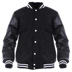Wholesale Chenille Embroidery Letterman Varsity Jacket Custom College High Quality Men's Leather Bomber Baseball Stand Letter - Product Image 2
