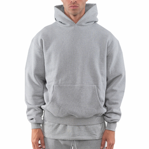 Sweat à capuche uni 100% coton coton de haute qualité épais épais pull en éponge française personnalisé épaule tombante polaire de haute qualité - Product Image 6