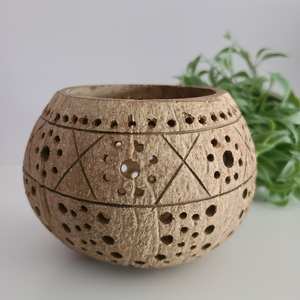 เชิงเทียนเปลือกมะพร้าวขนาดใหญ่ที่วางเทียนทีไลท์เป็นมิตรต่อสิ่งแวดล้อมภาชนะบรรจุต้นปาล์มสำหรับโต๊ะแต่งงาน - Product Image 3