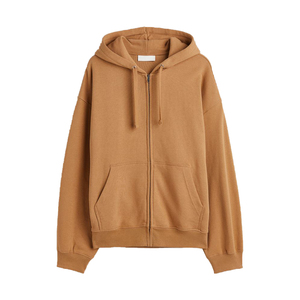 Sweat à capuche zippé personnalisé Hip Hop pour homme, en molleton de coton épais, style streetwear oversize, imprimé, automne-hiver, 100% coton, teint uni - Product Image 3