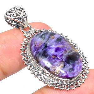 Tendance 925 Sterling Silver Charoite Gemstone Pendentif Bijoux À La Main En Argent Boho Style Pendentif Bijoux Pour Femmes Cadeau Pour - Product Image 1