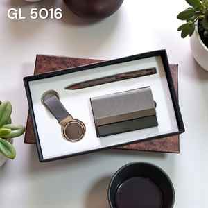 Ensemble cadeau promotionnel de luxe en cuir et métal fait main, combo 3 en 1, porte-cartes de visite, stylo, porte-clés, personnalisation, vente en gros - Product Image 2