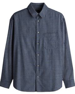 เสื้อเชิ้ตแขนยาวสำหรับผู้ชายทรงหลวมผ้าคอตตอนแบบธรรมดาและผ้าวิสคอส - Product Image 4