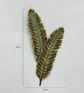 Feuilles de Ginkgo de luxe légères Art mural 3D en métal Ron Iron Material Home Decor pour le salon et le bureau - Product Image 2