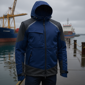 Veste Softshell ELKA RAINWEAR Working Xtreme Marine/Schwarz, imperméable - Product Image 3