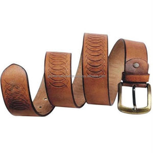 OEM Ceinture décontractée en cuir véritable tanné à la mode pour homme avec boucle à ardillon simple amovible en laiton - Product Image 6