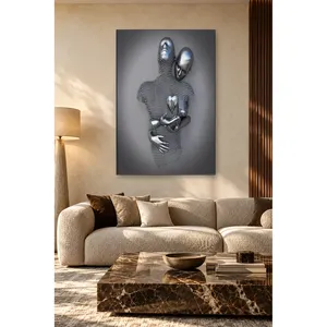 ภาพพิมพ์บนผ้าใบรูปปั้นครอบครัว Fida Metal Woven Embracing Family - Product Image 2