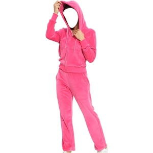 Conjunto Deportivo de Dos Piezas para Mujer, Corte Ajustado, con Pantalones Deportivos y Sudadera con Capucha, Personalizado con Logotipo, Poliéster/Algodón, Invierno - Product Image 5