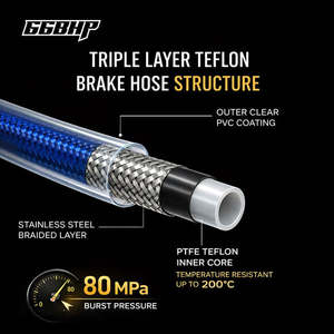 Manguera de Freno de Teflón de 1300 mm y 66 BHP de Diken Japan con Conector Banjo Cromado - Product Image 2