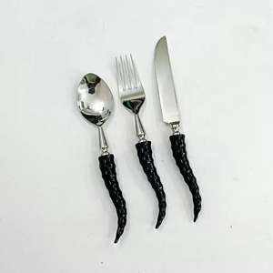 Serveur de salade d'os en acier inoxydable de vente chaude avec des poignées élégantes fabriquées à la main cuisine de serveurs de salade en métal de haute qualité - Product Image 3