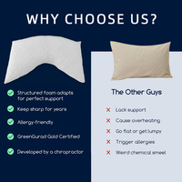 Oreiller réglable en mousse à mémoire déchiquetée pour les dormeurs latéraux/arrière-Oreiller de soutien cervical avec rembourrage en mousse amovible, lavable en machine