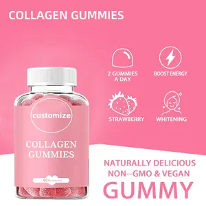 Oem nhãn hiệu riêng vitamin bổ sung kẹo làm trắng da cho người lớn thanh thiếu niên trẻ em Collagen Gummy