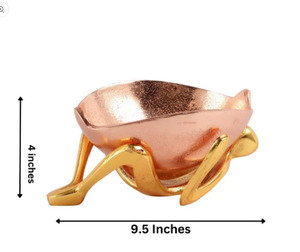 Ensemble de bols de service en métal doré rose faits à la main de style moderne nouveau technique de polissage écologique pour fruits légumes chocolat - Product Image 5