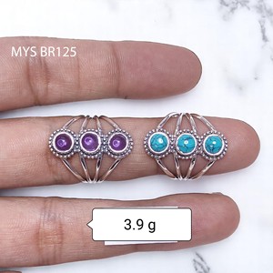 Bague Améthyste Premium Conception de pierres précieuses naturelles Bijoux en argent pour femmes - Product Image 1