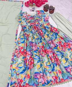 Diseñador Georgette bordado Salwar Kameez traje de encaje secuencia trabajo largo fiesta desgaste étnico prenda-precio al por mayor - Product Image 5