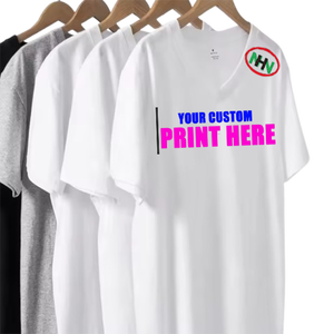 T-shirts pour hommes en coton 100% de qualité supérieure, personnalisés, sérigraphiés, à col en V, de fabrication au Bangladesh - Product Image 1