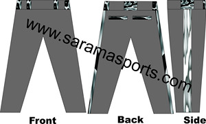 Nouveau style personnalisé 3/4 longueur polyester sublimation pantalon de baseball pour hommes avec des couleurs grises et le logo de l'entreprise, - Product Image 4
