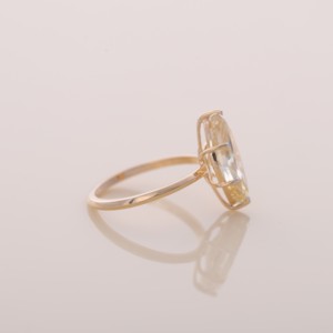 IGI Certified Marquise Cut Yellow Lab Grown Diamond Solitaire Engagement <b>Ring</b> in 14K Yellow / White & Rose Gold - Product Image 5