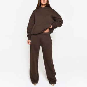 ชุดวอร์มลำลองเล่นกีฬาแบบหลวมมีซิปแขนยาวสองชิ้นโลโก้ตามสั่งสำหรับผู้หญิง - Product Image 1