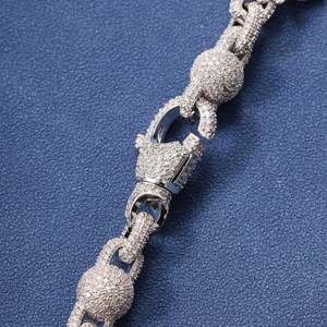 Iced Moissanite Cross Cuban <b>Chain</b> Necklace Gold Plated 925 <b>Silver</b> Luxury Unisex Everyday Wear - Product Image 3