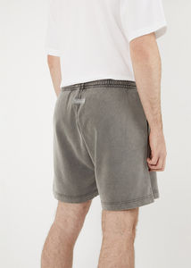 กางเกงขาสั้นผ้าเกล็ดปลาเทอร์รี่สำหรับผู้ชายวินเทจซักด้วยกรดไซส์ใหญ่พิเศษออกแบบโลโก้ได้ตามต้องการ - Product Image 2