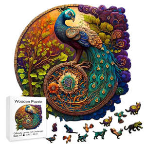 Round Wooden <b>Jigsaw</b> <b>Puzzle</b> by Paon Educational DIY Toy - Product Image 1