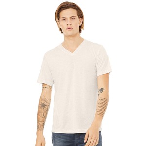 100% camisetas de algodón pima orgánico Bella + Canvas 3415C Camiseta unisex con cuello en V Tri-Blend - Product Image 1