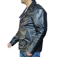 Nouvelle Collection : Blousons en Cuir pour Hommes – Modèle Ghost Biker avec Clous Métalliques, en Polyester/Coton, Style Urbain, Blousons de Moto Tannés