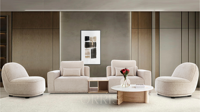 ORRIS LIVING Wohnzimmer-Möbelset Komfortables Polstersofa mit Kissenrücken und Geraden Armlehnen Luxus-Apartment-Villa